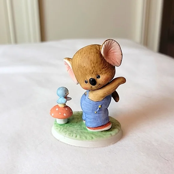 VINTAGE Lefton China Porcelain Koala with bluebird - Picture 2 of 9